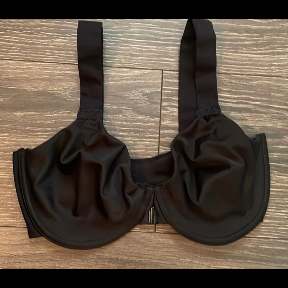 Spanx Bralellujah black unlined front close bra 36D